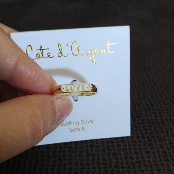 Cote d'Argent White Enamel "LOVE"❤️ Ring Sz 6 - Picture 16 of 16